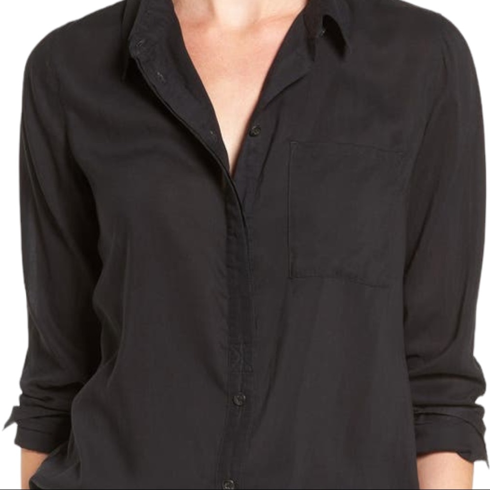 Treasure & Bond Classic Black Long Sleeve Shirt Size XL